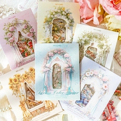 Pack 30 sticker PET Flower Courtyard