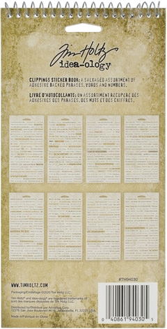 Tim Holtz Idea-Ology Spiral Bound Sticker Book  4.5"X8.5"