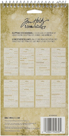 Tim Holtz Idea-Ology Spiral Bound Sticker Book  4.5"X8.5"