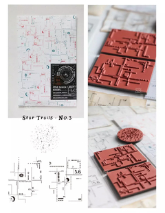 Mounted Rubber Stamp Set STAR TRAILS by LCN - tienda online