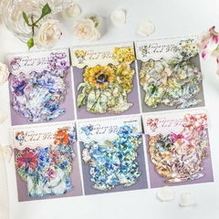 Pack 10 sticker Pet Holo y Dorado Vases and Flowers - Casa Washi