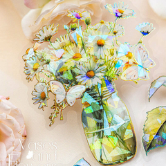 Pack 10 sticker Pet Holo y Dorado Vases and Flowers - tienda online