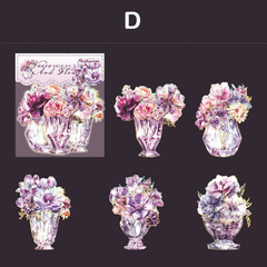 Pack 10 sticker Pet Holo y Dorado Vases and Flowers - comprar online