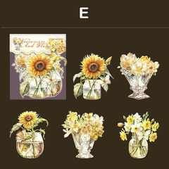 Pack 10 sticker Pet Holo y Dorado Vases and Flowers en internet