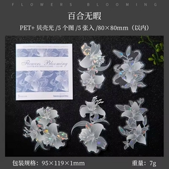 Pack 5 stickers Pet UV Holo Flowers Blooming en internet