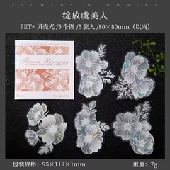 Imagen de Pack 5 stickers Pet UV Holo Flowers Blooming