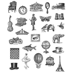 Tim Holtz Cling Stamps 7"X8.5" Serie B