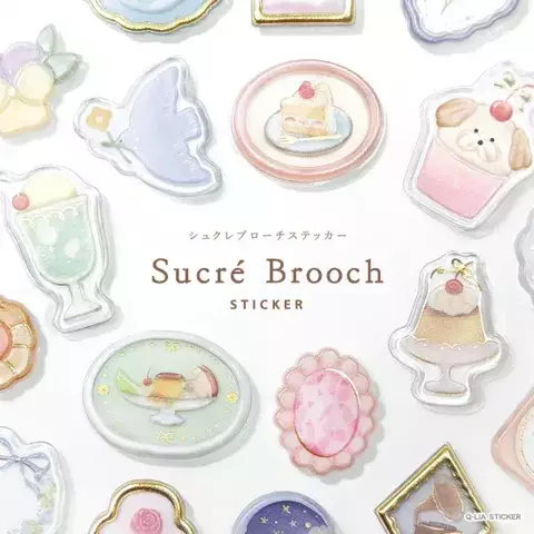 Plancha de Stickers PVC con foil Sucre brooch