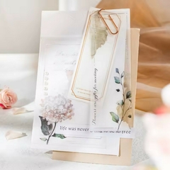 Pack 20 die cuts vellum con foil plata Diffuse Flowers