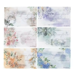 Pack 20 die cuts vellum con foil plata Diffuse Flowers