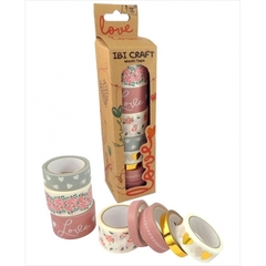 WASHI TAPE BOX 8 ROLLOS de 5m "LOVE"