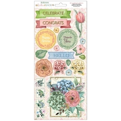 Stickers Bo Bunny Willow  & Sage x 48 
