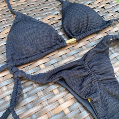 Canelado Crochê Preto- Laço Fino na internet