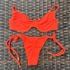 Pitanga - Calcinha Laço Fino a e top estruturado meia taça