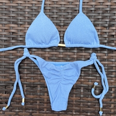 Canelado Azul Bebê- Laço Fino na internet