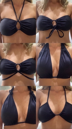 Conjunto Multi Uso- Azul - Calcinha Laço Fino - comprar online