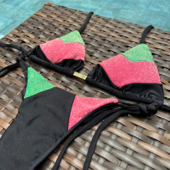 Recortes Lurex Melancia e Verde- Laço Fino - comprar online