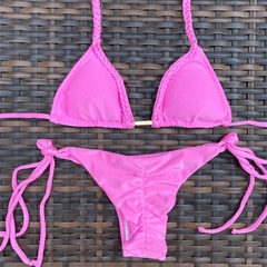 Trança Rosa- Lacinho Fino - comprar online