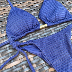 Canelado Crochê Marinho- Laço Fino - comprar online