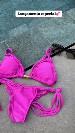 Trança Rosa Chicle- Lacinho Fino na internet