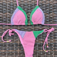 Recortes Lurex Rosa Thalita- Laço Fino