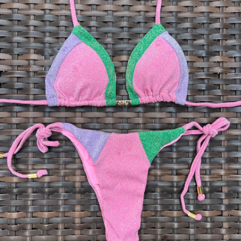 Recortes Lurex Rosa Thalita- Laço Fino