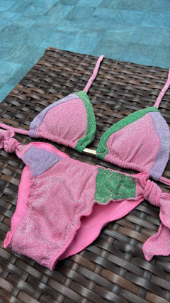 Recortes Lurex Rosa Thalita- Laço grosso na internet