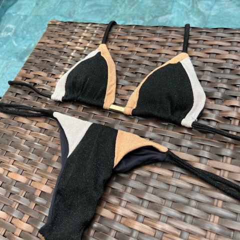 Recortes Lurex Preto, Dourado e Prata- Laço Fino