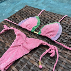 Recortes Lurex Rosa Thalita- Laço Fino - comprar online