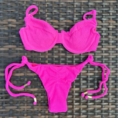 Pink - Calcinha Laço Fino e top estruturado meia taça - comprar online