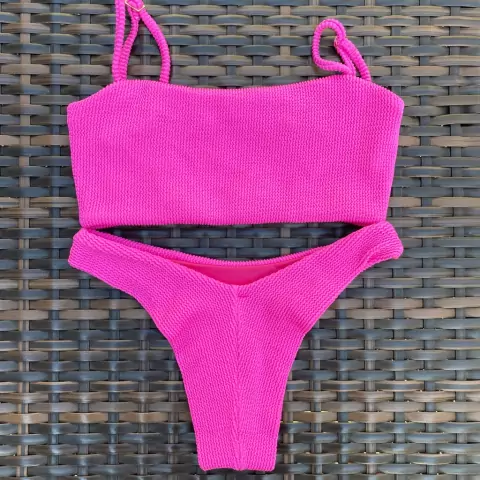 Canelado Pink - Asa delta e top faixa