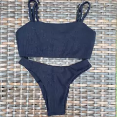 Canelado Preto - Asa delta e top faixa