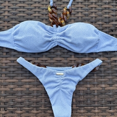 Conjunto Noronha Azul - Top tomara que caia com corrente e Calcinha inteira - Sunlike