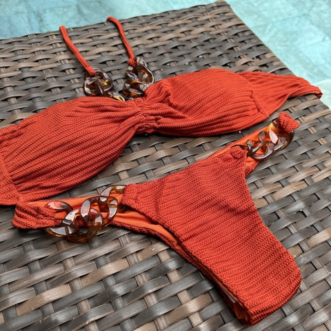 Conjunto Noronha Crochê Telha