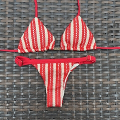 Crochê Vermelho - Calcinha com regulagem