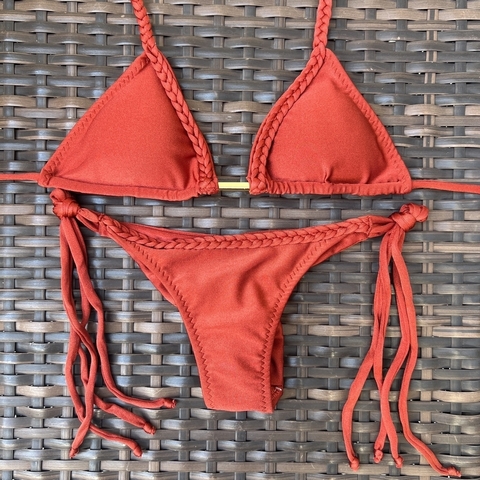 Conjunto Trança Terracota - Lacinho Fino - comprar online