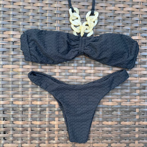 Conjunto Noronha - Preto calcinha asa delta