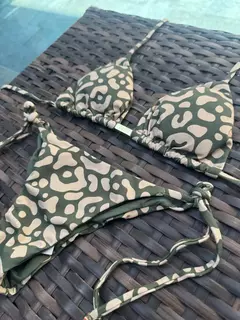 Conjunto Onça Verde Laço Fino na internet