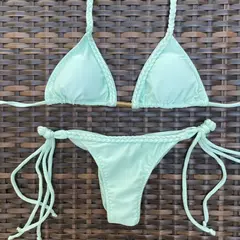 Conjunto Trança Verde Água- Laço Fino - comprar online