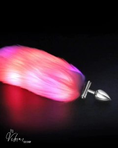 Plug Anal Cromado com Rabo com Led - comprar online
