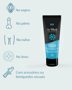 Ice Black | Lubrificante Refrescante com Sabor de Menta 50g | Intt - loja online