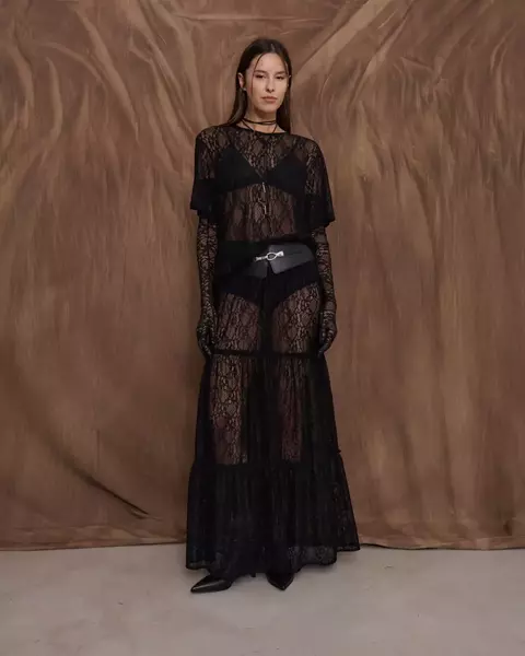 Falda Larga Gaya Negro - comprar online