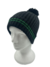 GORRO POM-POM - INFANTIL - PRETO C LISTRA VERDE - PACA