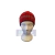 GORRO INFANTIL CANELADO DOBRA VERMELHO C LISTRA CINZA