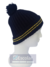 GORRO INFANTIL POM-POM AZUL LISTRA AMARELA - comprar online