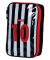 ESTOJO 02 COMPARTIMENTOS FUTEBOL PRETO E BRANCO