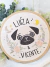 Enfeite maternidade bastidor bordado - Pug - comprar online