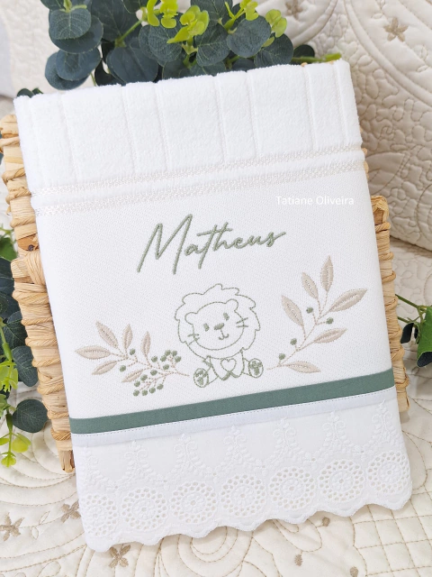 Toalha de boca personalizada para bebê - Toalha de boca bordada