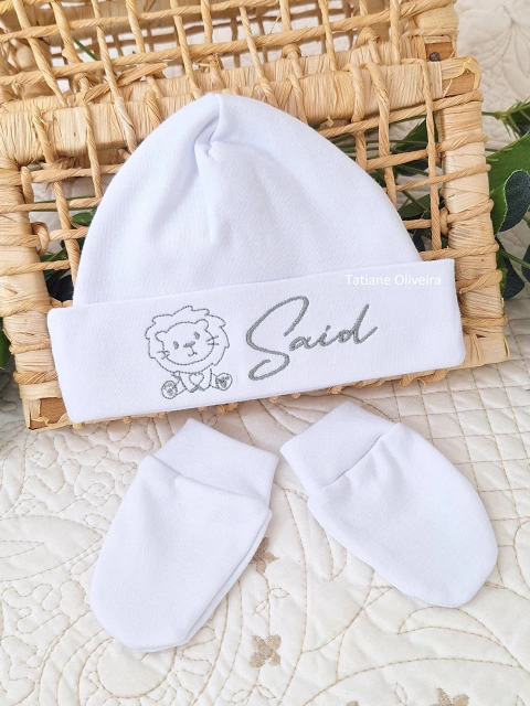 Touca de Bebê Recém Nascido - Touca Maternidade Bordada