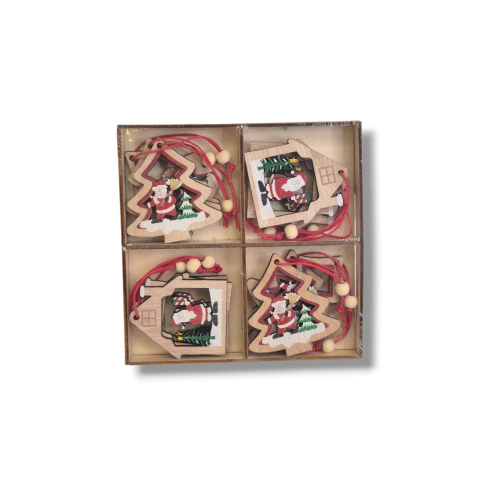 ADORNOS.X12.MADERA.(261485)NAVIDEÑOS.CAJITA DE 13X13CM